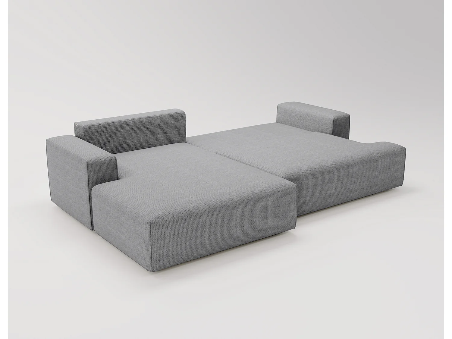 Canapé d'angle convertible Boston, canapé-lit 270 cm avec coffre de rangement, 4 places, gauche, gris