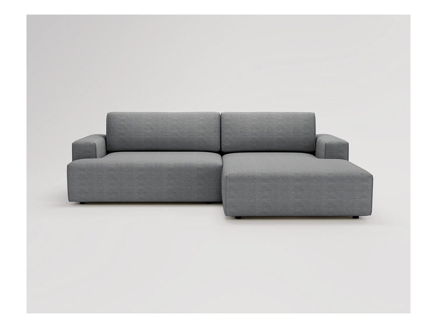 Emporius Boston Hoekbank L-Vorm - bank met slaapfunctie et bedlade - slaapbank 270 cm, rechts, grijs (Memphis 18)