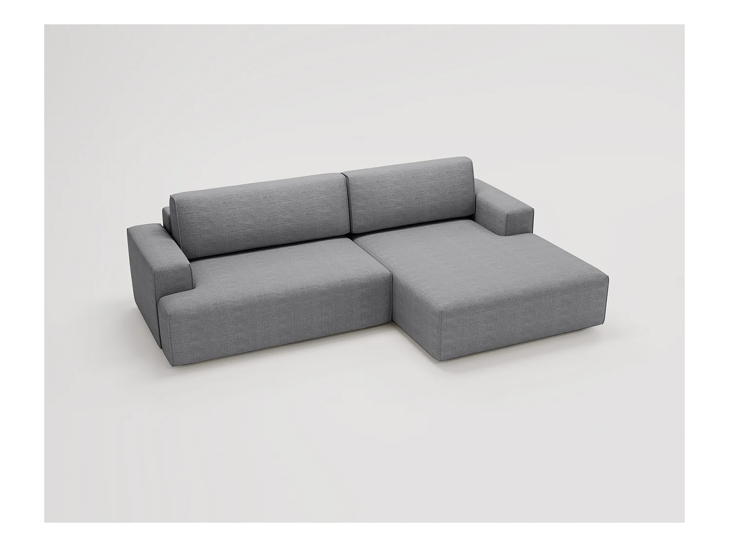 Emporius Boston Hoekbank L-Vorm - bank met slaapfunctie et bedlade - slaapbank 270 cm, rechts, grijs (Memphis 18)