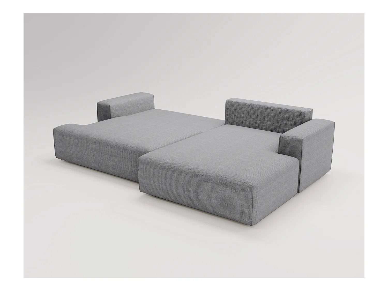 Emporius Boston Hoekbank L-Vorm - bank met slaapfunctie et bedlade - slaapbank 270 cm, rechts, grijs (Memphis 18)