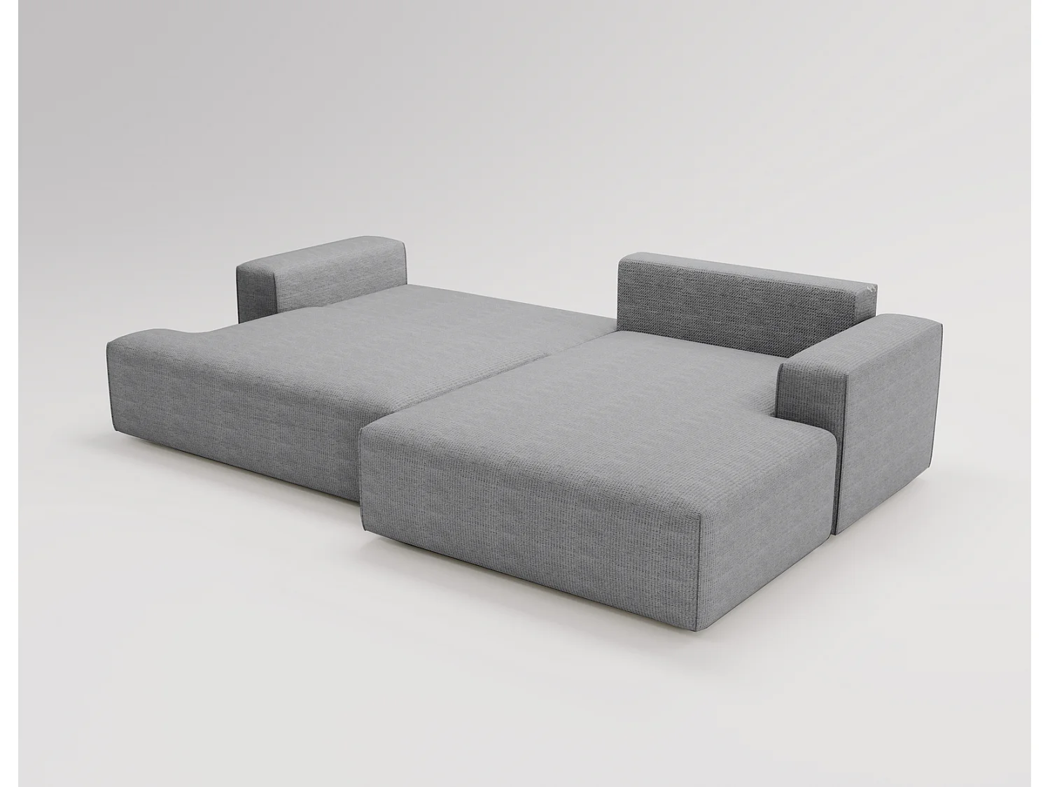 Canapé d'angle convertible Boston, canapé-lit 270 cm avec coffre de rangement, 4 places, droit, gris