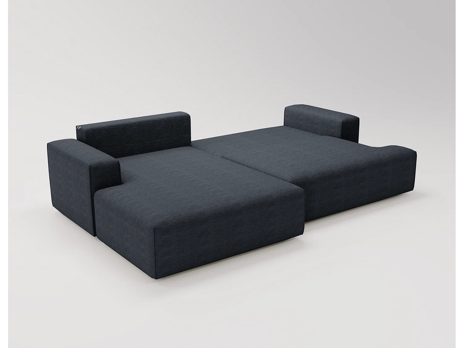 Emporius Boston Hoekbank L-Vorm - bank met slaapfunctie et bedlade - slaapbank 270 cm, links, zwart (Memphis 20)