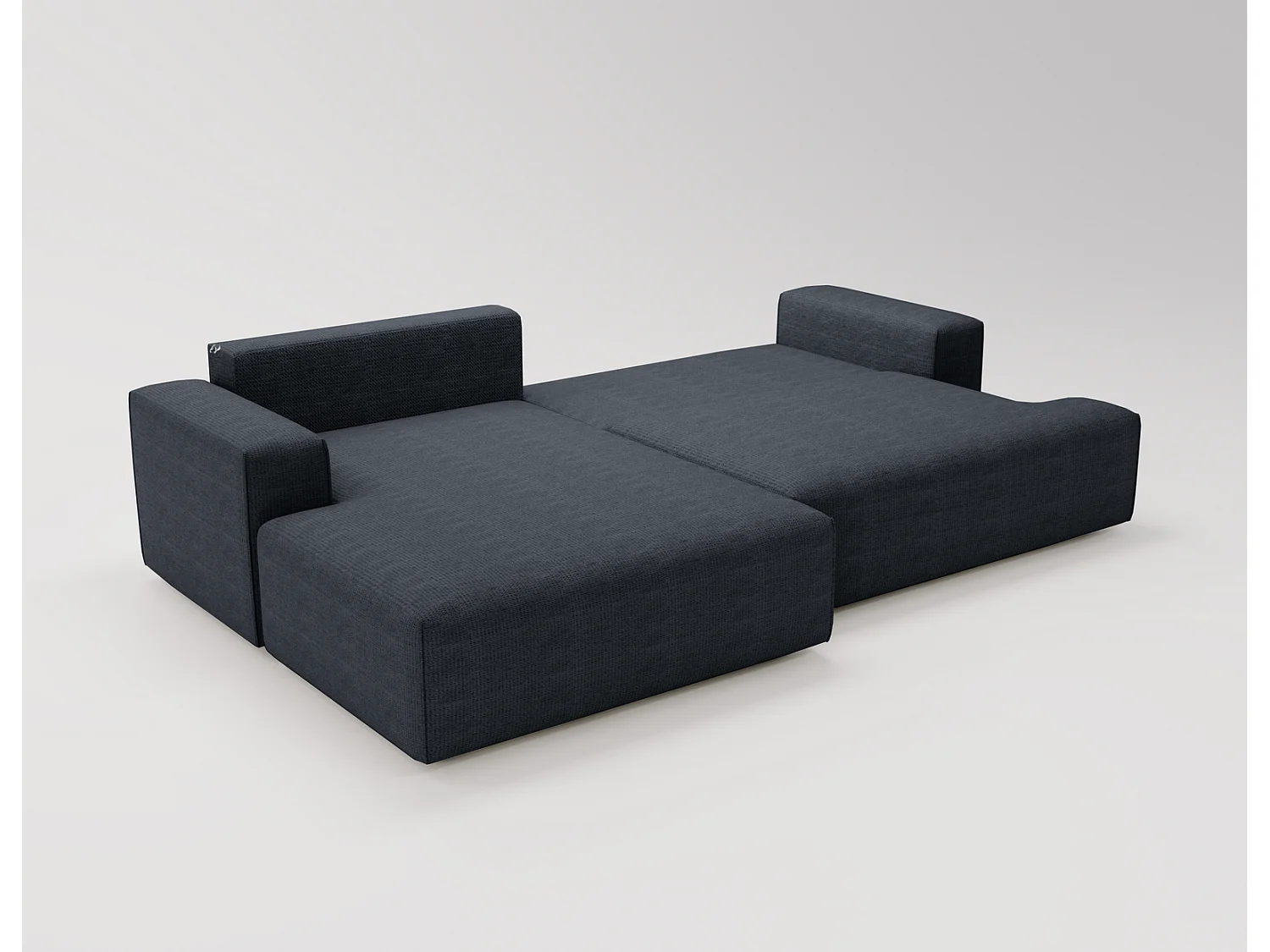 Canapé d'angle convertible Boston, canapé-lit 270 cm avec coffre de rangement, 4 places, gauche, noir