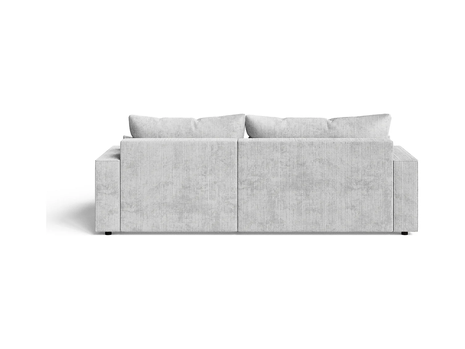 Emporius Lugo Hoekbank 250 cm - L-Vorm, sofa met slaapfunctie, rechts, ribfluweel Lichtgrijs (LincolnD 84)