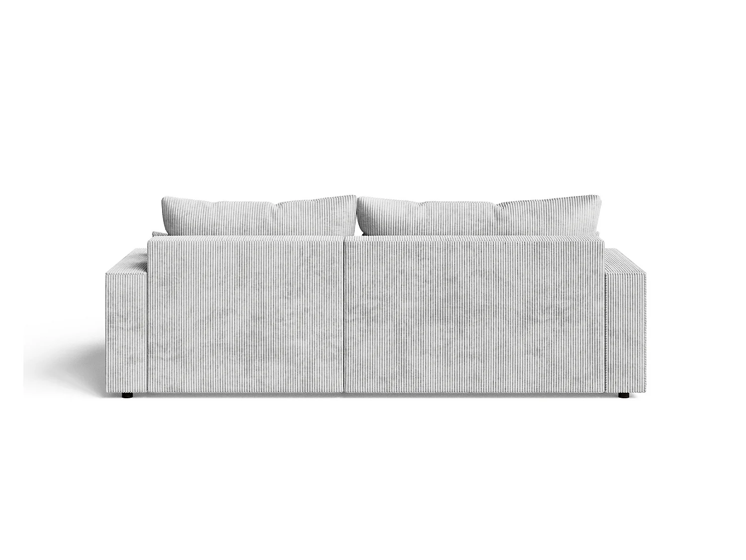 Hoekbank met slaapfunctie Lugo 250 cm, L-vorm, sofa, rechts, ribfluweel lichtgrijs