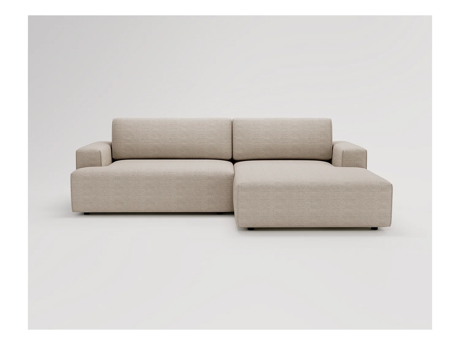 Emporius Boston narożnik rozkładany do salonu - sofa z funkcją spania, mały narożnik, pojemnik na pościel, prawostronny - narożnik beżowy (Memphis 3)