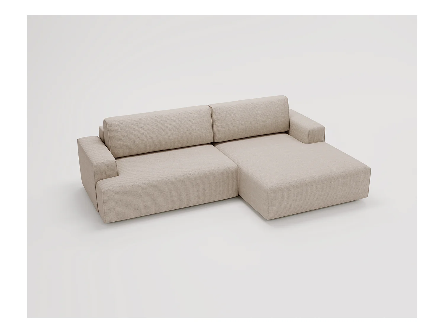 Emporius Boston narożnik rozkładany do salonu - sofa z funkcją spania, mały narożnik, pojemnik na pościel, prawostronny - narożnik beżowy (Memphis 3)