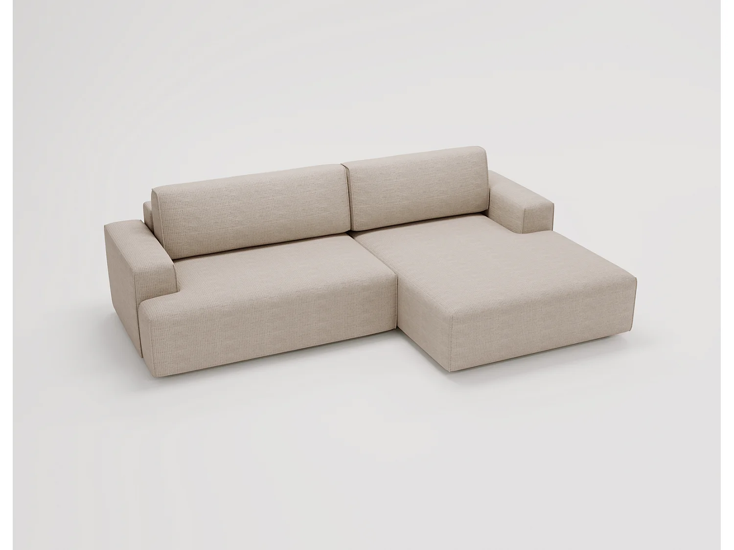 Emporius Boston Canapé d'Angle Convertible 270 cm - Canapé-lit, Sofa avec Rangement, 4 Places - Canapé d'Angle Forme L, Droite, Beige (Memphis 3)