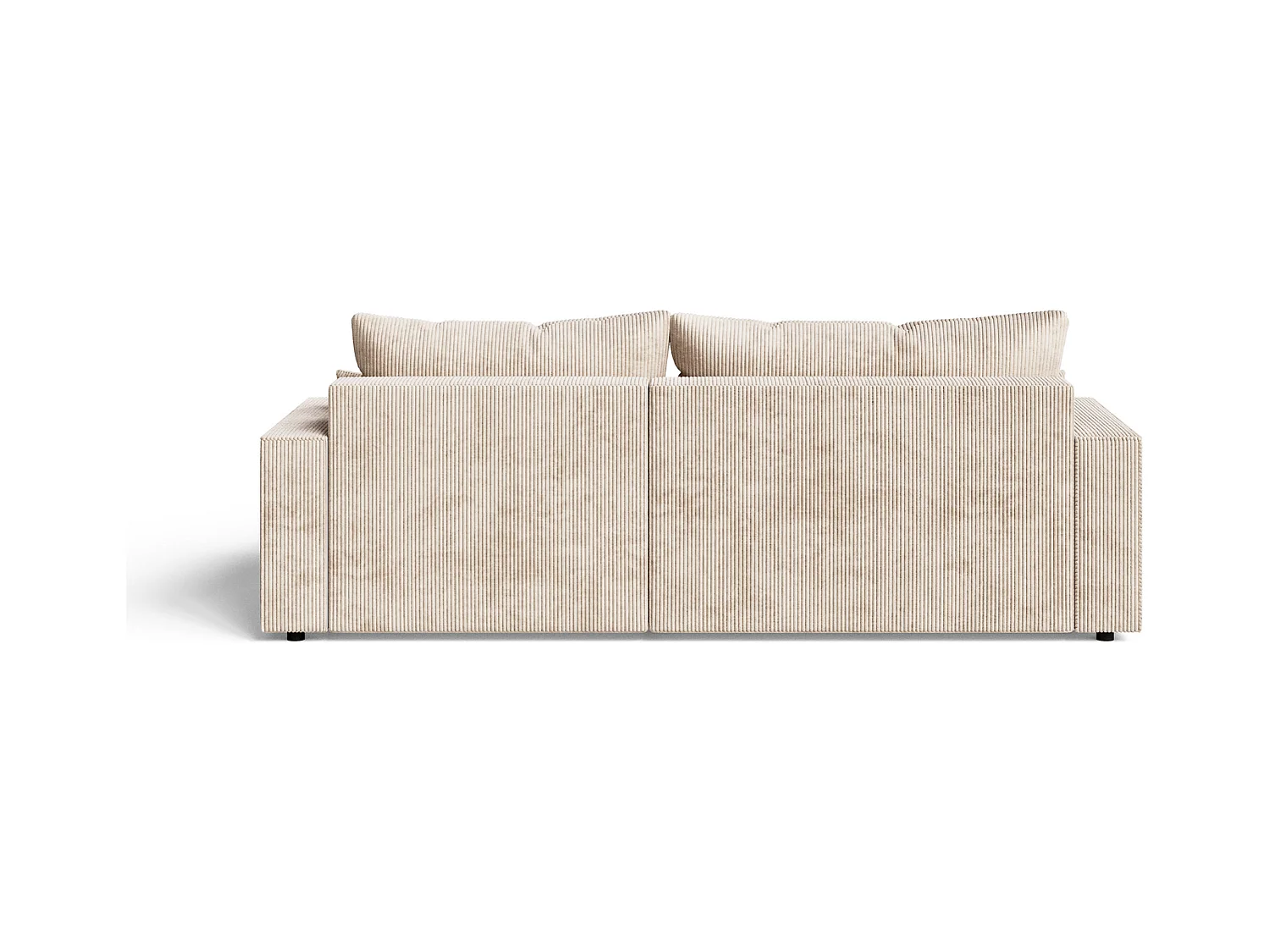 Emporius Lugo Hoekbank 250 cm - L-Vorm, sofa met slaapfunctie, rechts, ribfluweel Beige (LincolnD 4)