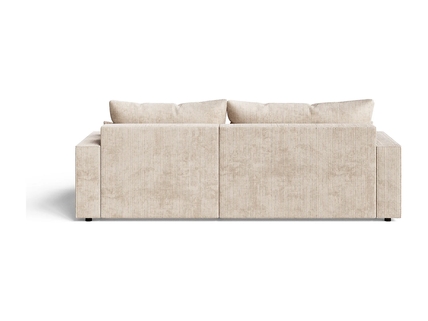 Emporius Lugo Canapé d'angle Convertible - Tissu Velours Côtelé, Canapé d'angle avec Rangement - Droite, Beige (LincolD 4)