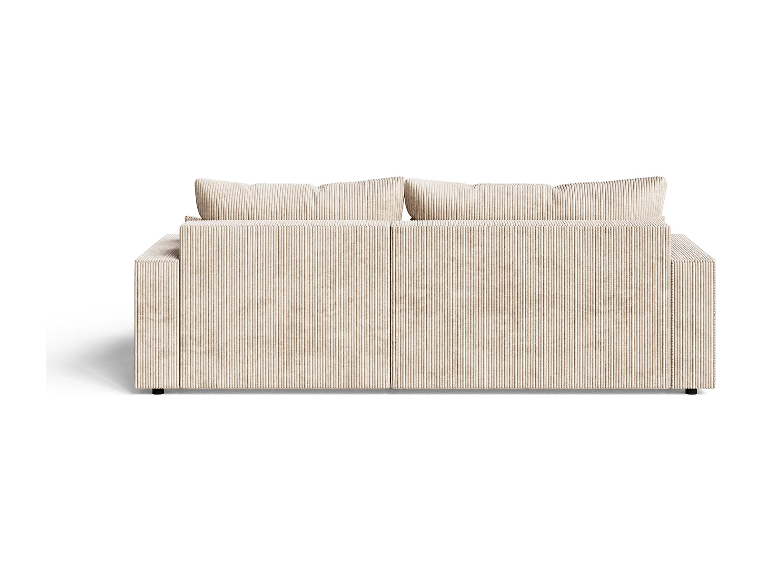 Emporius Lugo Hoekbank 250 cm - L-Vorm, sofa met slaapfunctie, rechts, ribfluweel Beige (LincolnD 4)