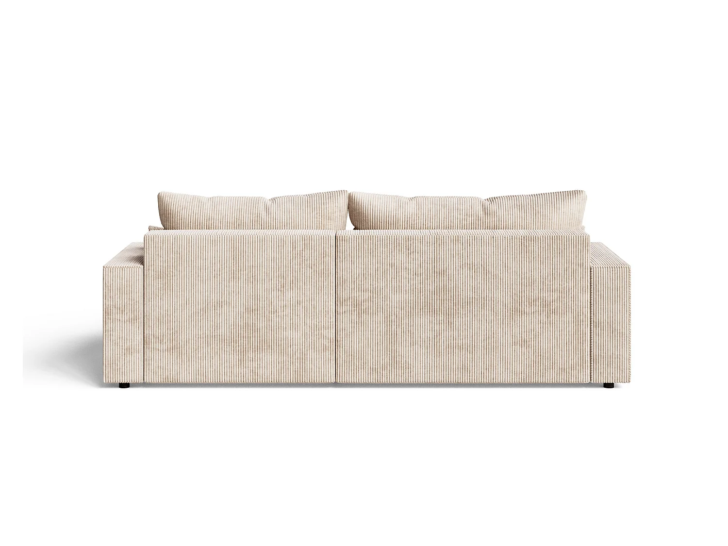 Hoekbank met slaapfunctie Lugo 250 cm, L-vorm, sofa, rechts, ribfluweel beige
