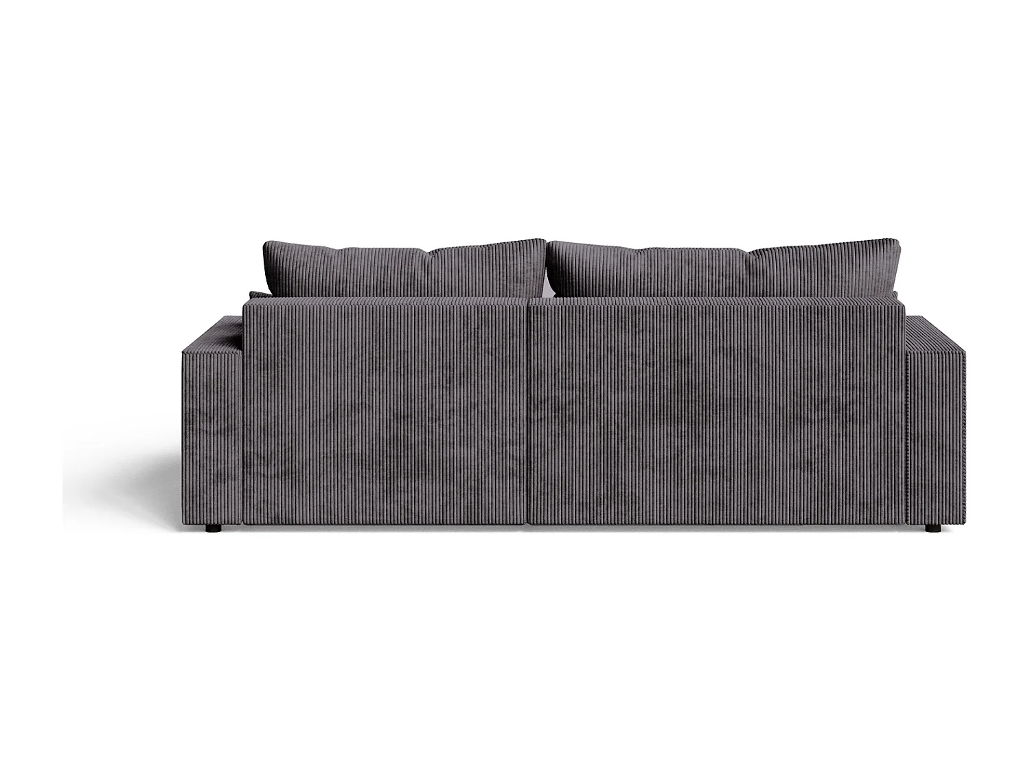 Emporius Lugo Canapé d'angle Convertible - Tissu Velours Côtelé, Canapé d'angle avec Rangement - Droite, Gris (LincolD 96)