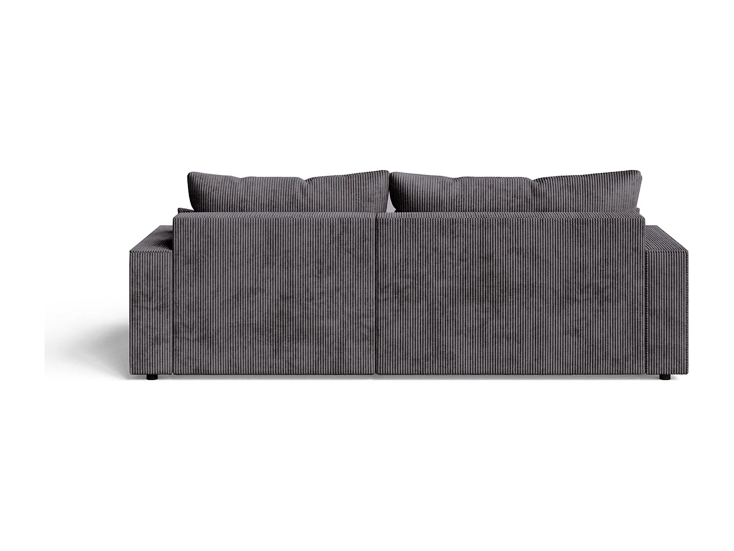 Emporius Lugo Hoekbank 250 cm - L-Vorm, sofa met slaapfunctie, rechts, ribfluweel Grijs (LincolnD 96)
