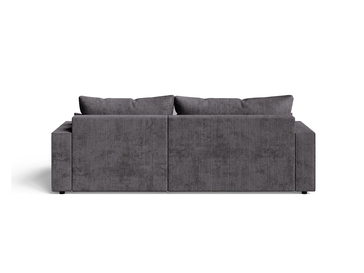 Hoekbank met slaapfunctie Lugo 250 cm, L-vorm, sofa, rechts, ribfluweel grijs
