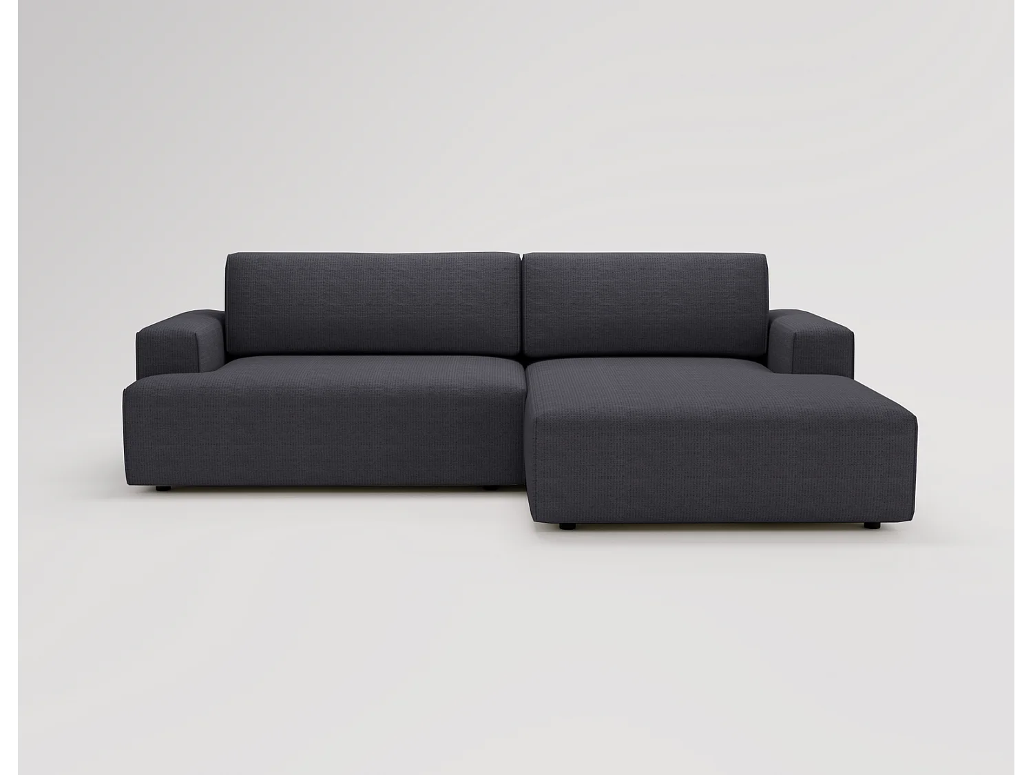 Emporius Boston Hoekbank L-Vorm - bank met slaapfunctie et bedlade - slaapbank 270 cm, rechts, zwart (Memphis 20)