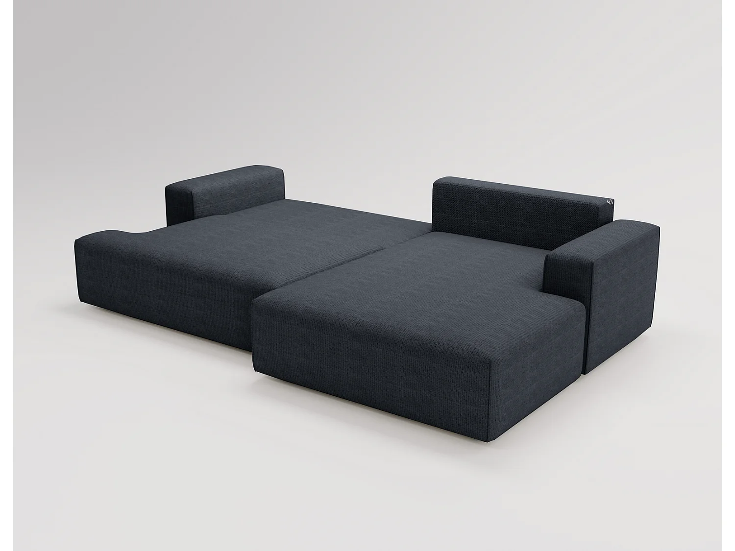 Canapé d'angle convertible Boston, canapé-lit 270 cm avec coffre de rangement, 4 places, droit, noir