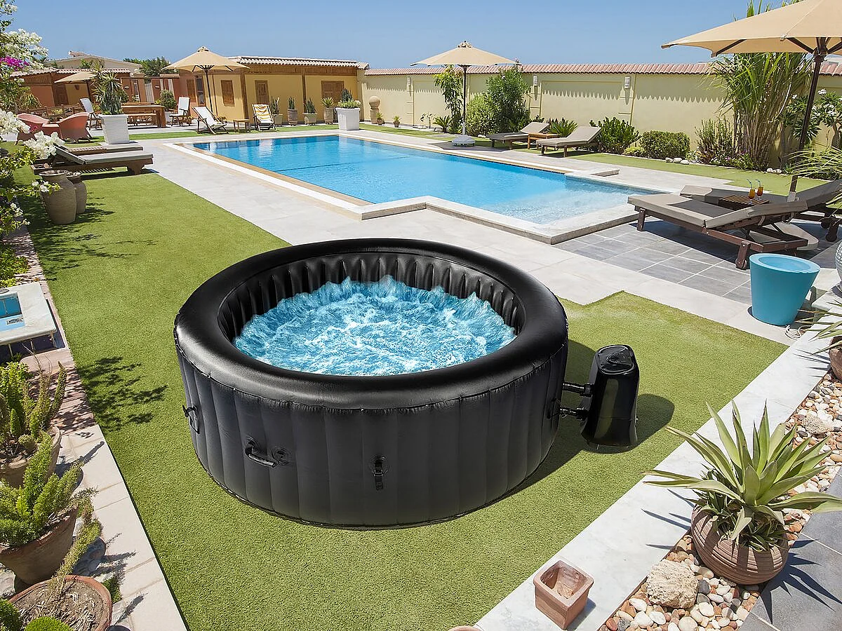 Spa gonflable  4 places "Santorin" - 180 x 180 x 65 cm - Noir