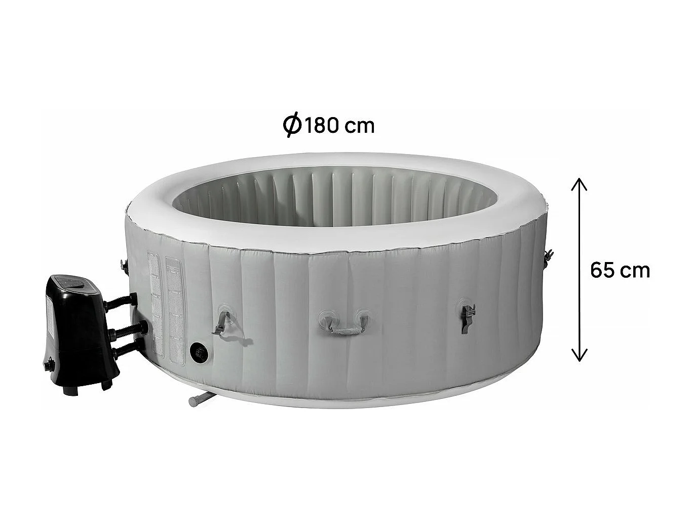 Spa insuflável para 4 pessoas "Santorini" - 180 x 180 x 65 cm - Cinza