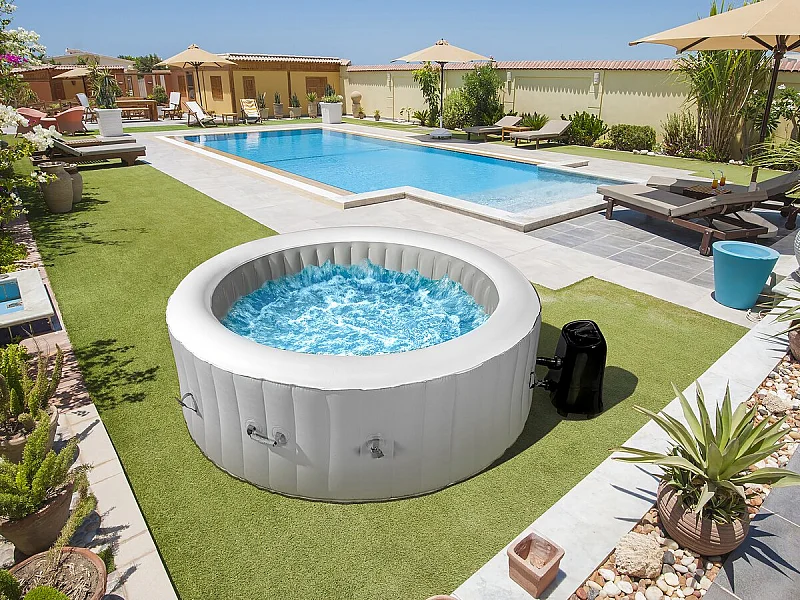 Spa insuflável para 4 pessoas "Santorini" - 180 x 180 x 65 cm - Cinza