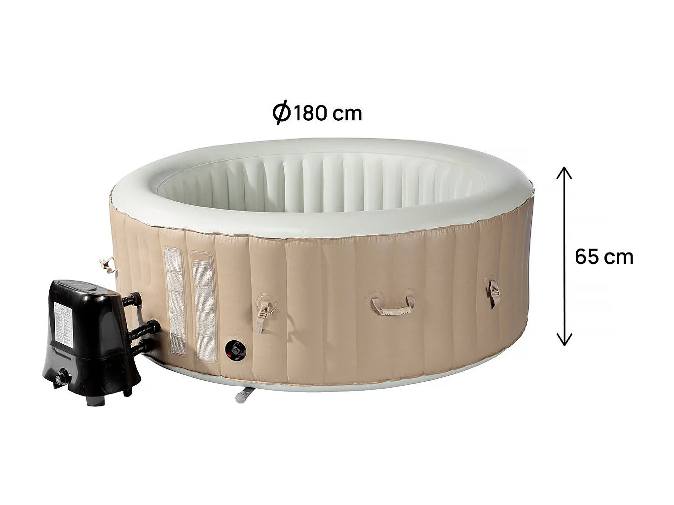Spa gonflable  4 places "Santorin" - 180 x 180 x 65 cm - Taupe