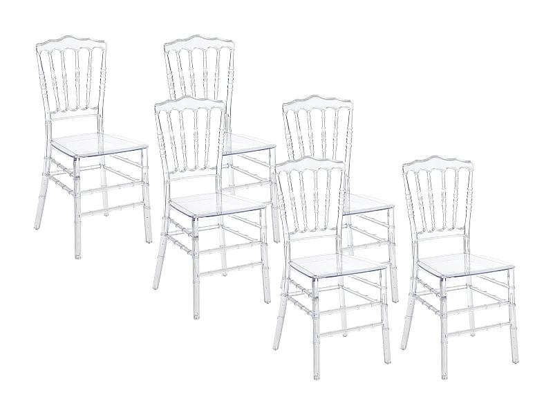 Stuhl 6er-Set - Polycarbonat - Kristall - AMBELON