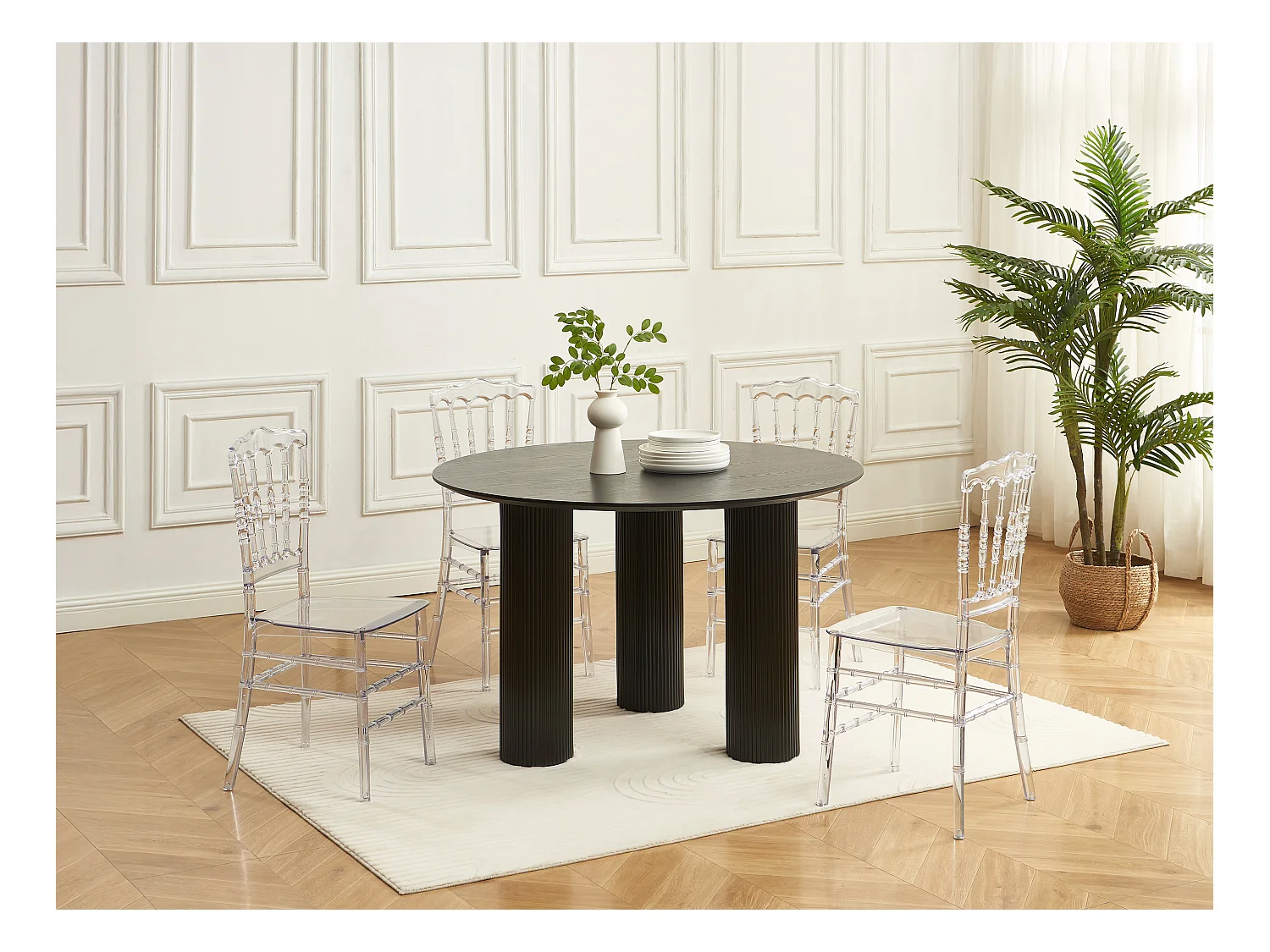 Set van 6 stoelen van vol polycarbonaat - Kristalkleurig - AMBELON