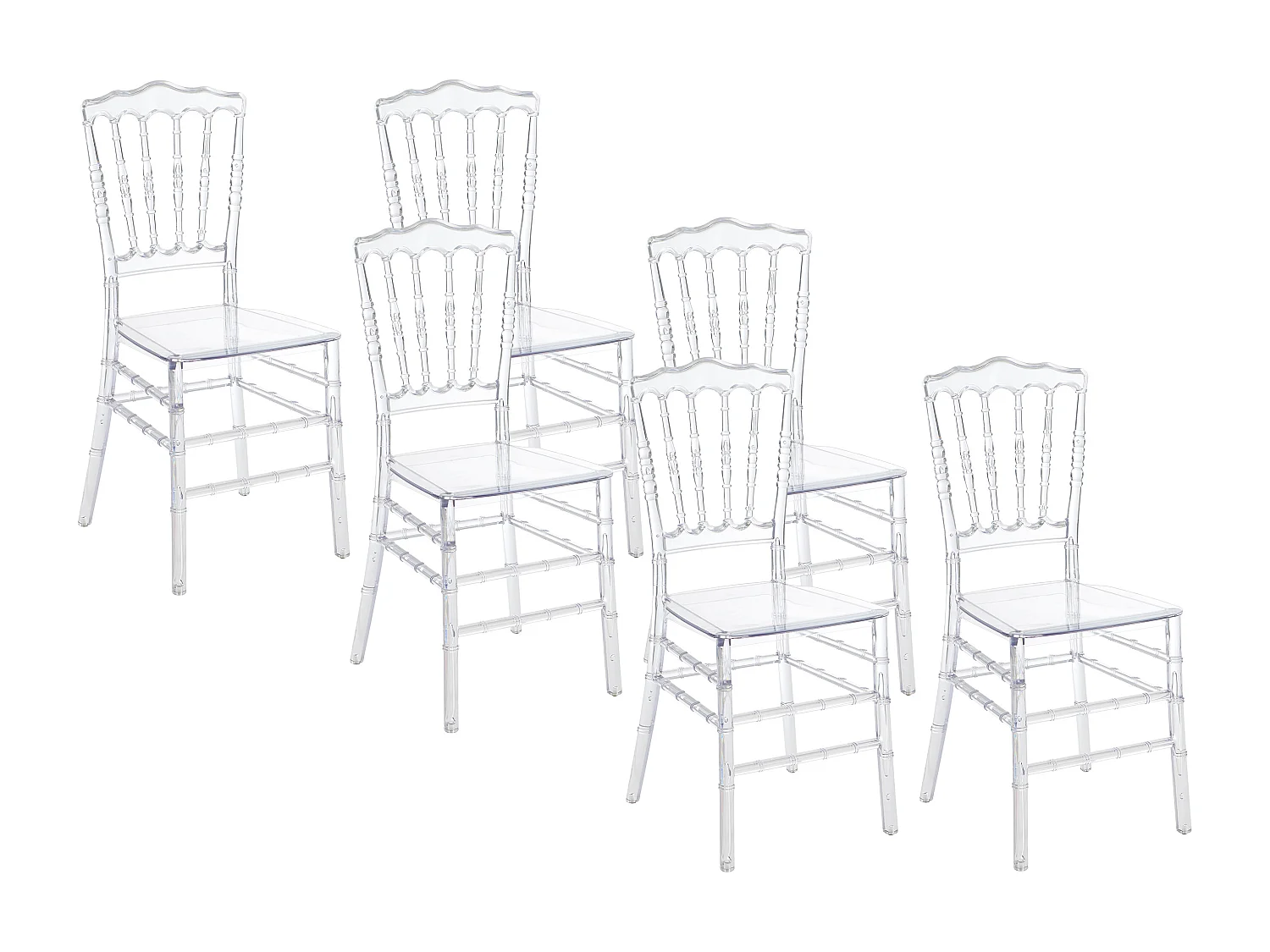 Zestaw 6 krzeseł z poliwęglanu - Kryształowy - AMBELON