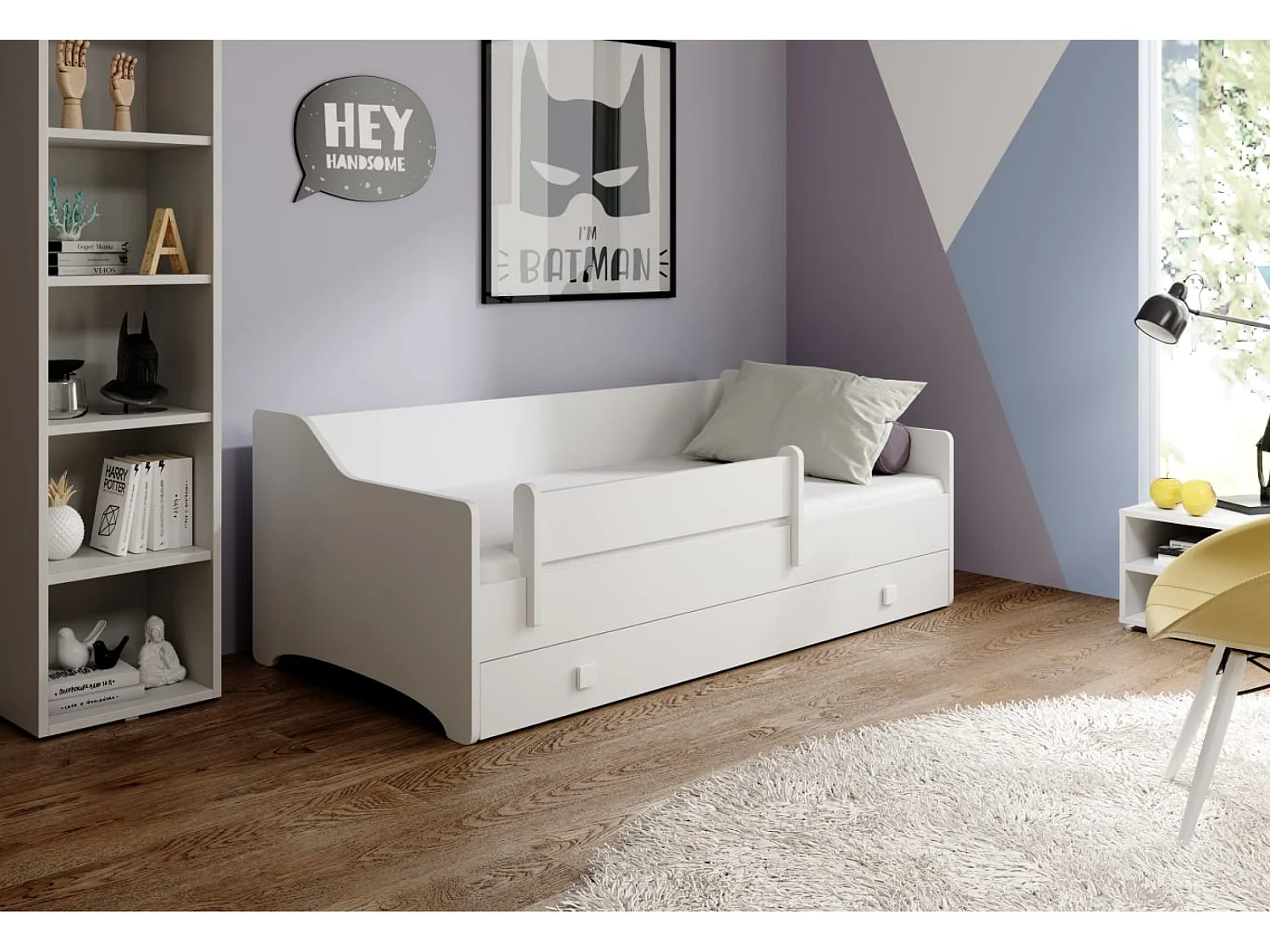 Lit Leoni (80x160)/matelas inclus/blanche