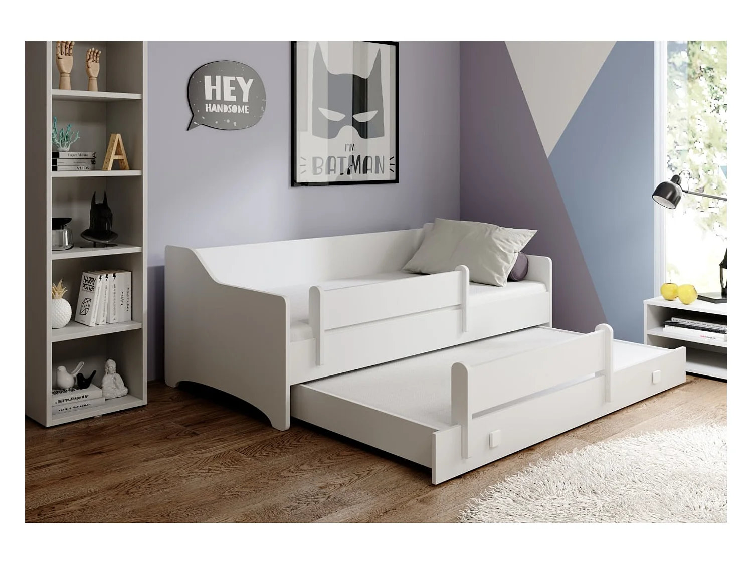 Letto Leoni Lux (80x160)/materasso incluso/bianco