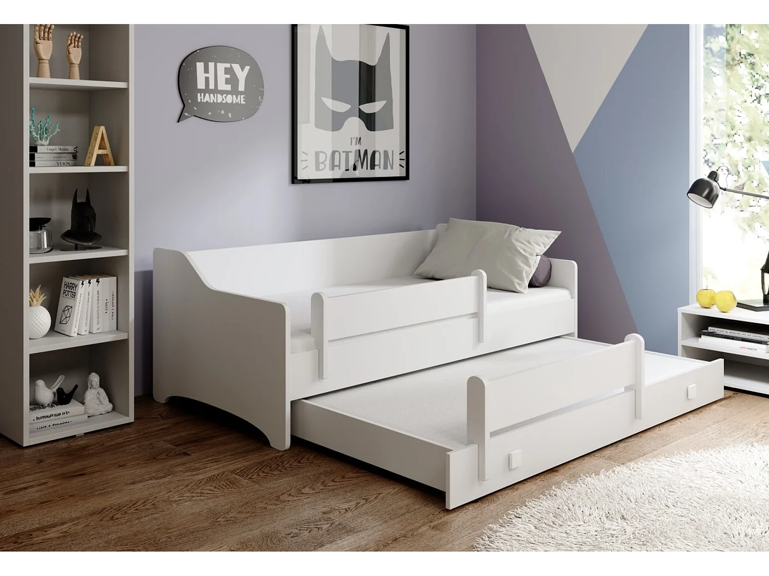 Lit Leoni Lux (80x160)/matelas inclus/blanc