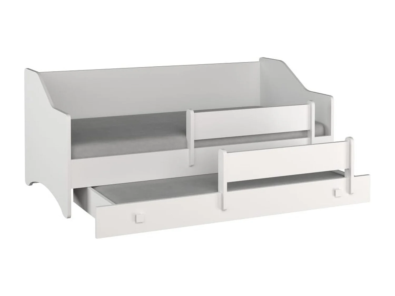 Lit Leoni Lux (80x160)/matelas inclus/blanc