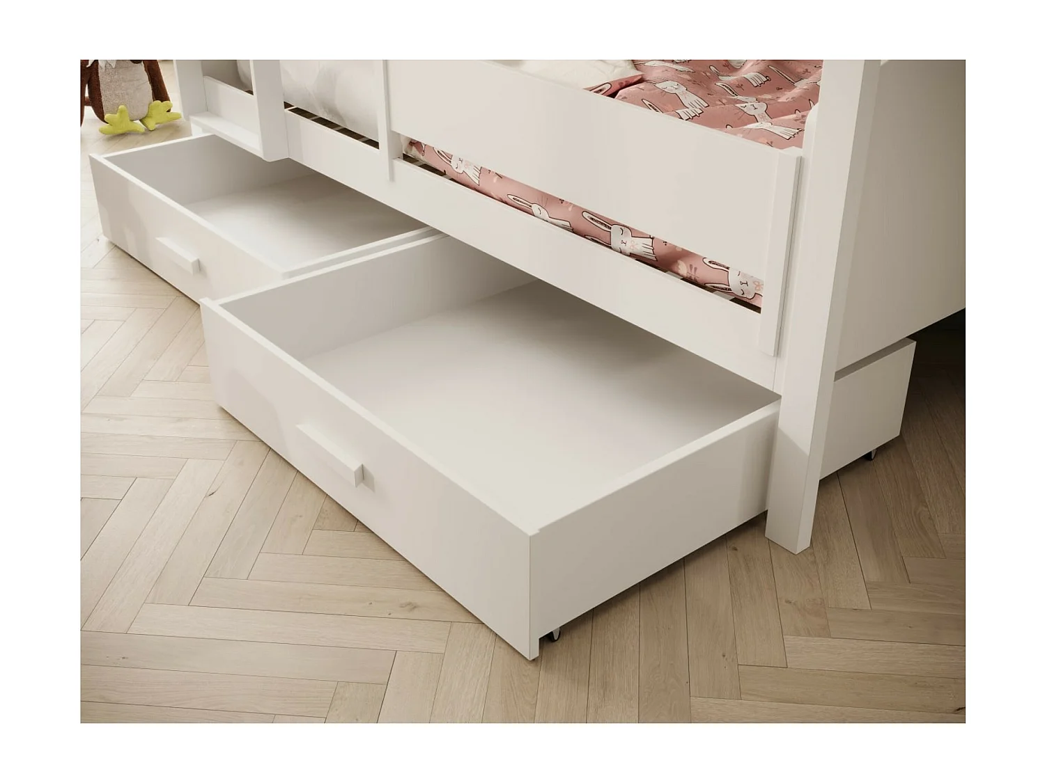 Letto Kori Lux (90x200)/materasso incluso/Bianco