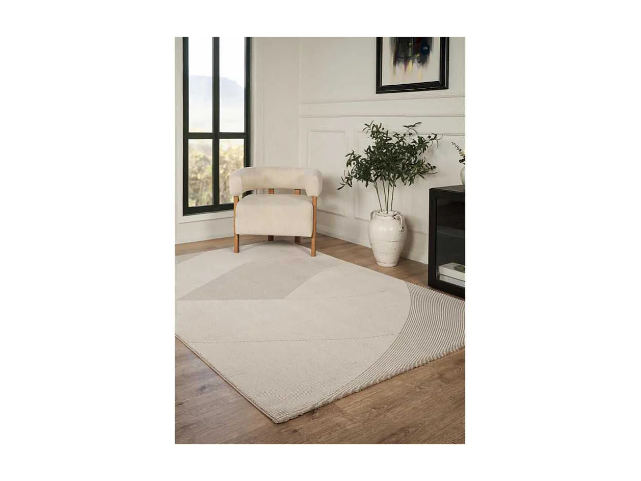 Tapis lavable motif géométrique - OSLO 77 Beige 240*340
