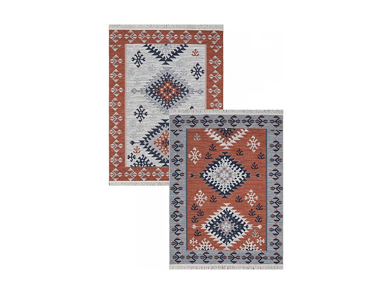 Tapis réversible kilim aztèque COLORADO 03 Multicolore 80*150