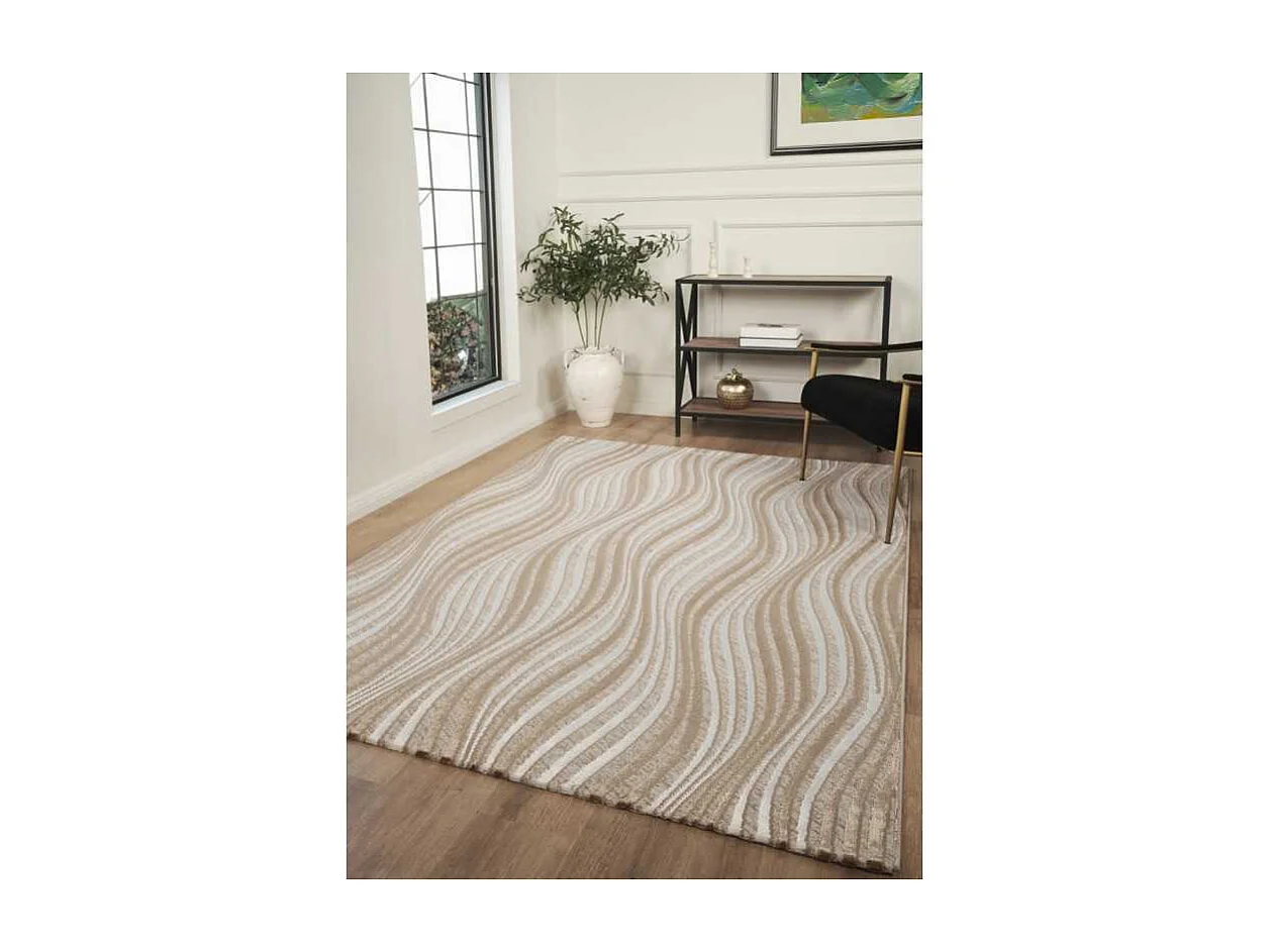 Tapis géométrique beige marron DUBAI 44 Beige 300*400