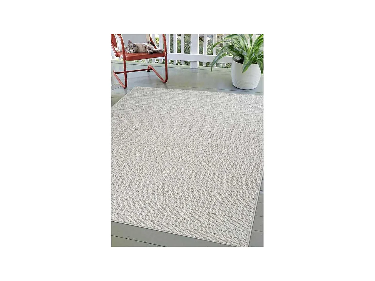 Tapis extérieur et intérieur ethnique crème TOULON 91 Crème 200*290