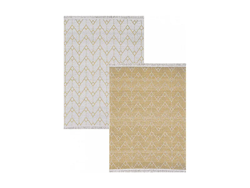 Tapis réversible berbère crème jaune COLORADO 08 Crème 80*150