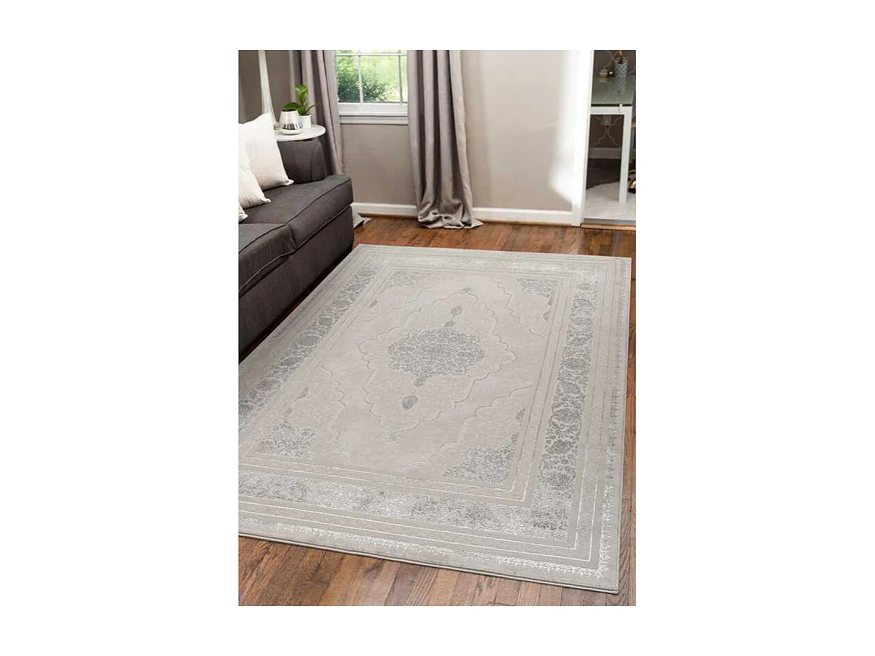 Tapis oriental brillant VENEZIA Argent 80*150