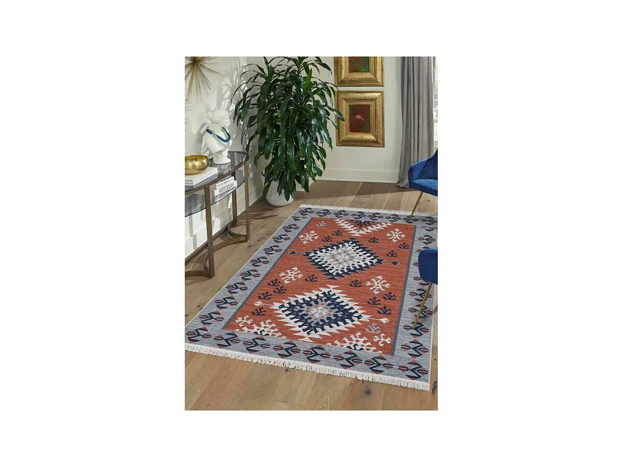 Tapis réversible kilim aztèque COLORADO 03 Multicolore 160*230