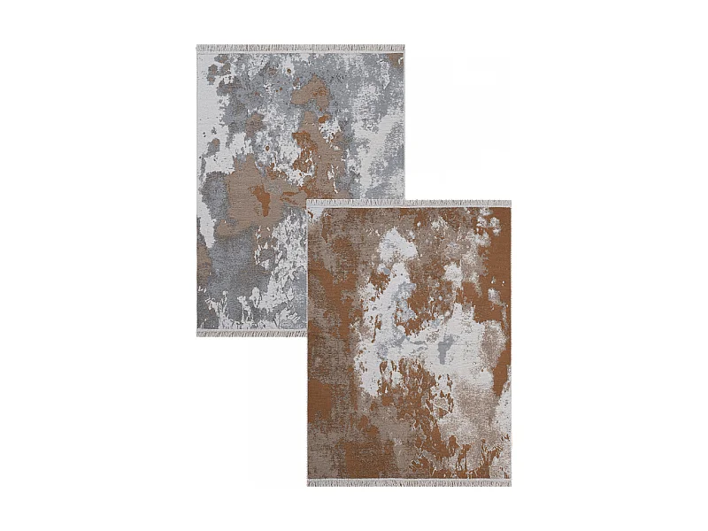 Tapis réversible abstrait marron gris COLORADO 04 Marron 80*150