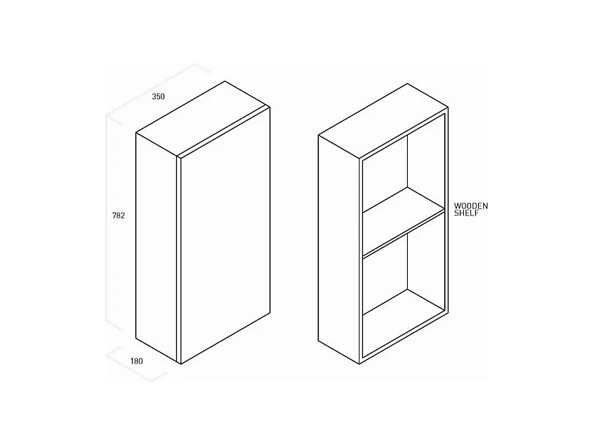 Móvel de parede alto SOLMIRA branco mate