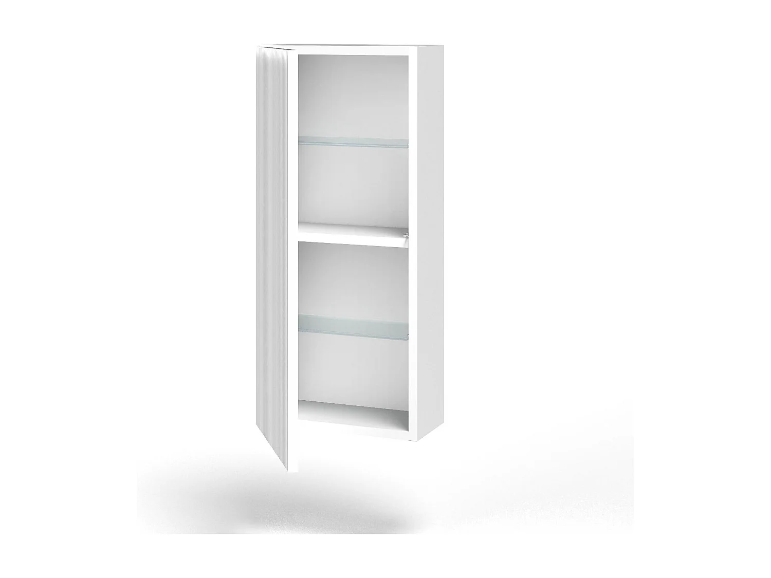 Wandhängender Badezimmerschrank mit Soft-Close-Tür und umkehrbaren Türen Solmira - Weiß