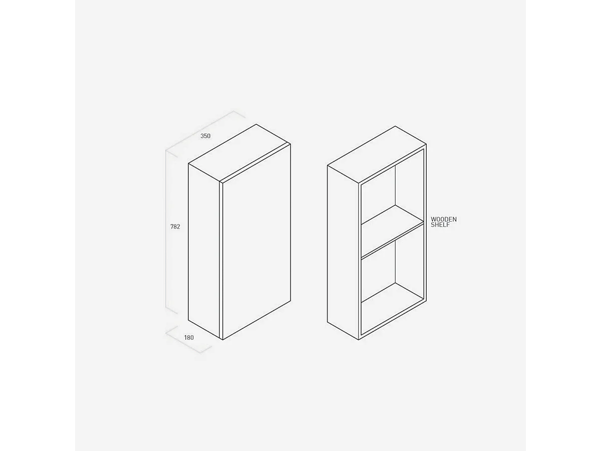 Wandhängender Badezimmerschrank mit Soft-Close-Tür und umkehrbaren Türen Solmira - Weiß