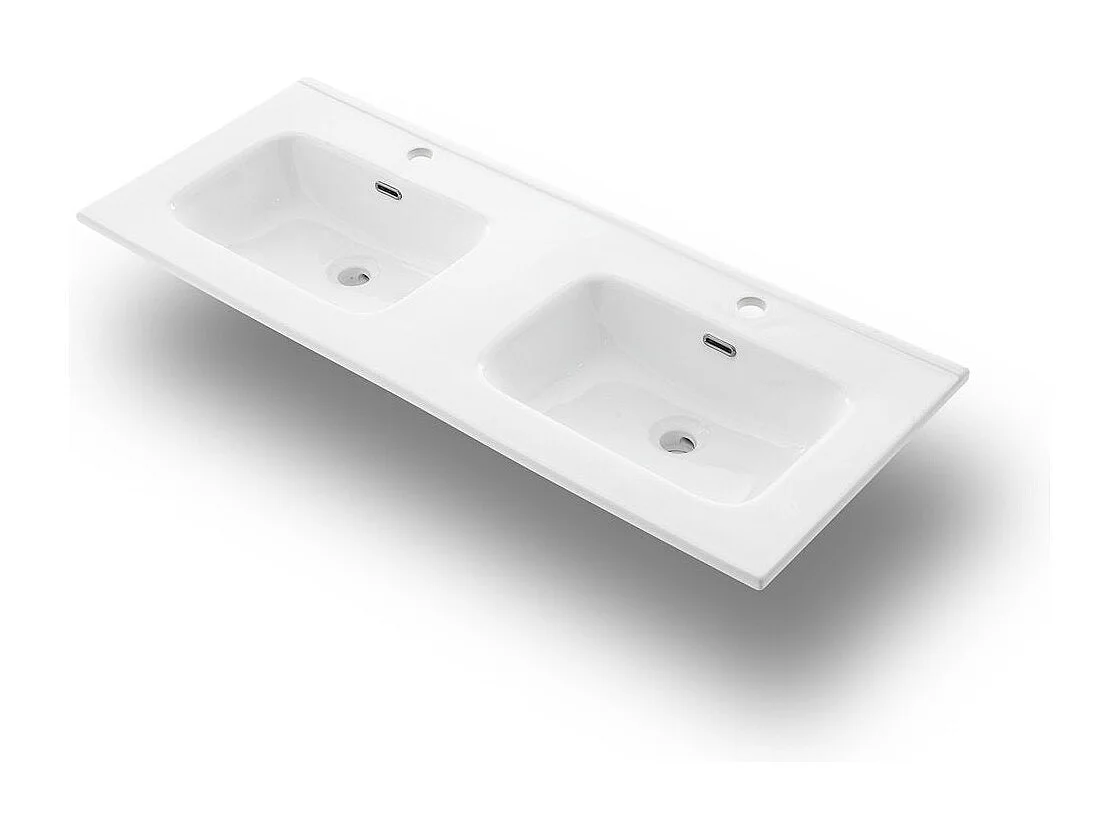 Composición de doble lavabo 5 piezas SOLMIRA azul tiffany