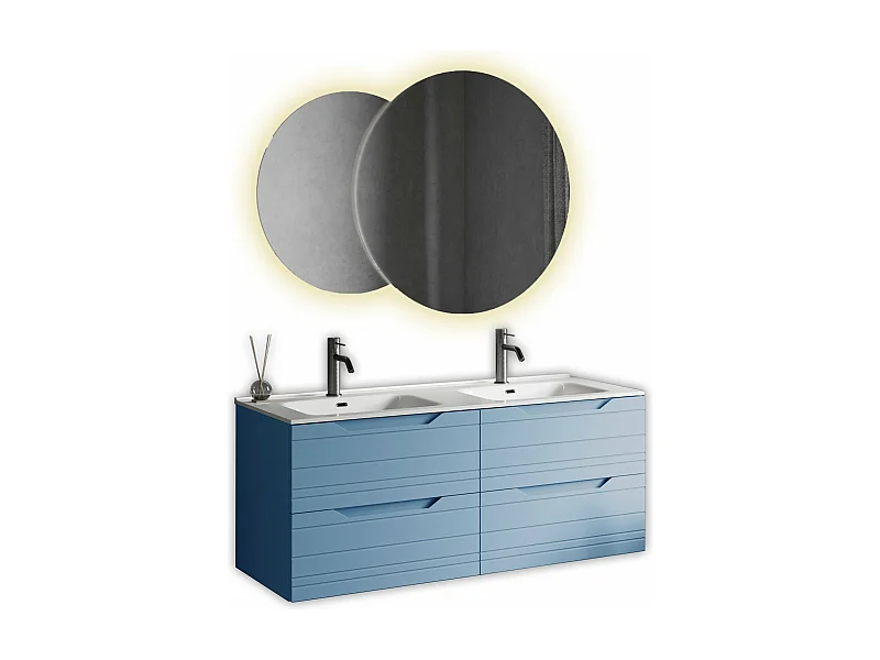 Composition double vasque SOLMIRA bleu Tiffany