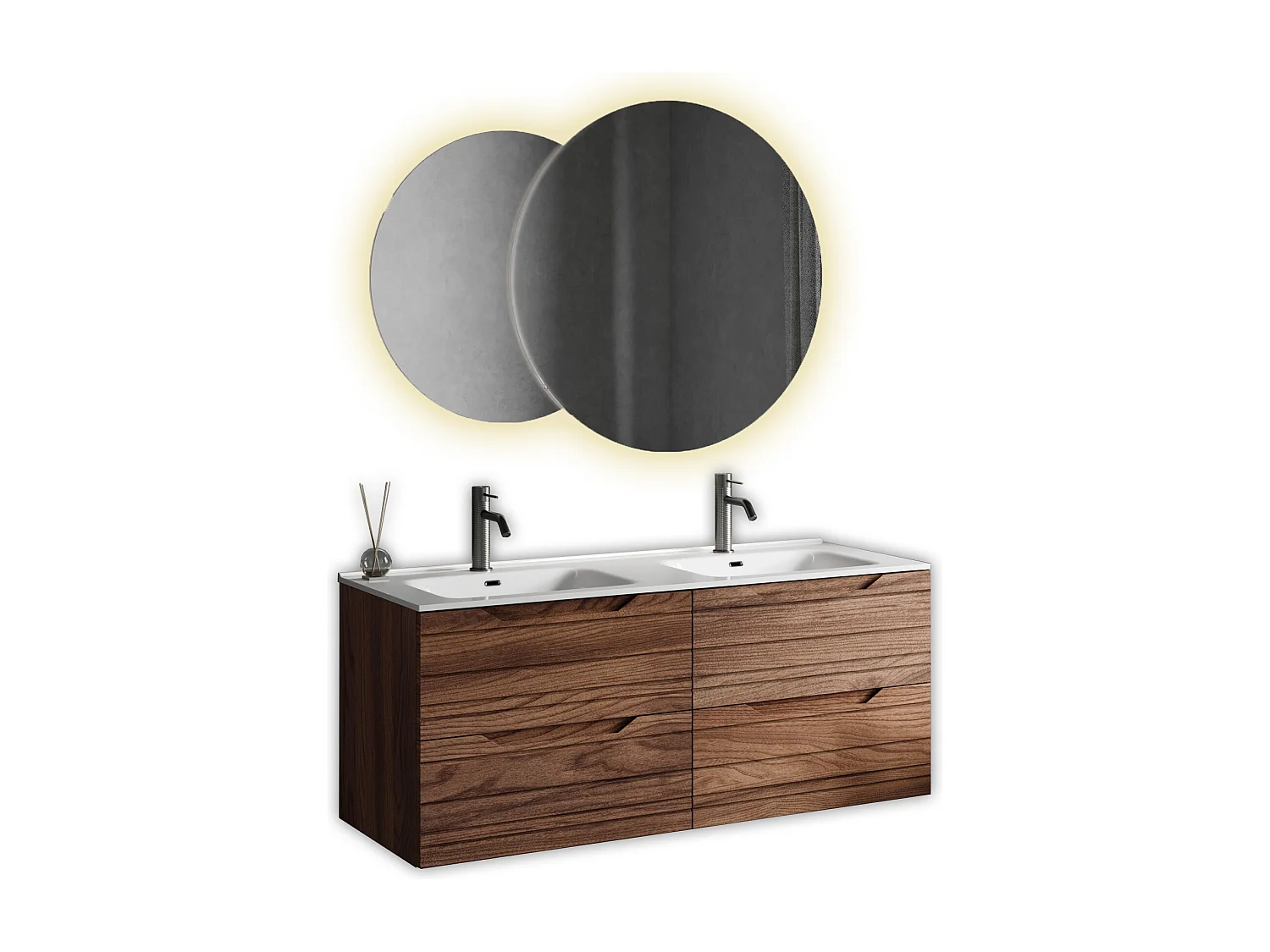 Komposition Doppelwaschbecken SOLMIRA Rio-Eiche