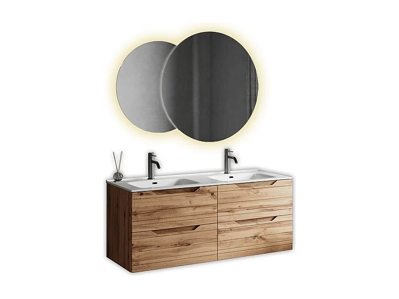 Komposition Doppelwaschbecken SOLMIRA eiche