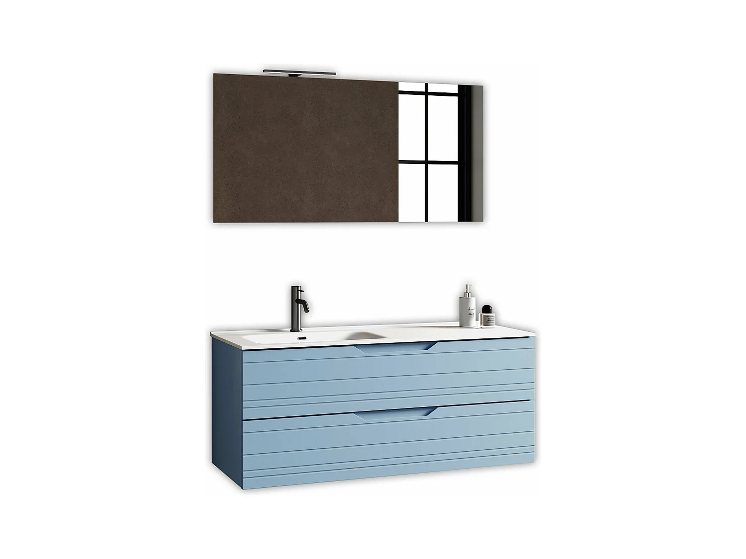 Composition vasque gauche 4 pièces SOLMIRA bleu Tiffany