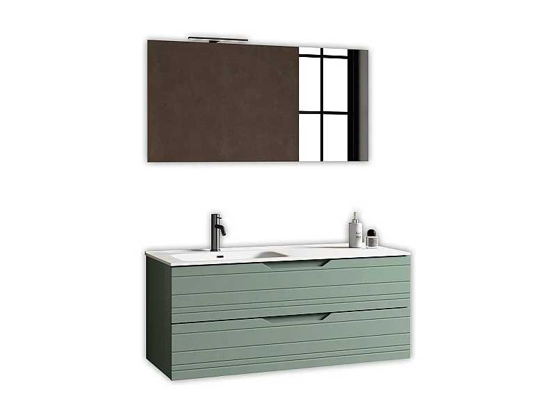 Composizione vasca SX 4 pezzi SOLMIRA verde salvia